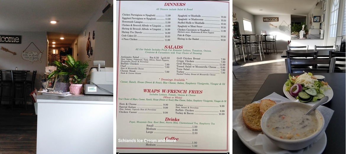 Schiano Ice Cream & More Menu
